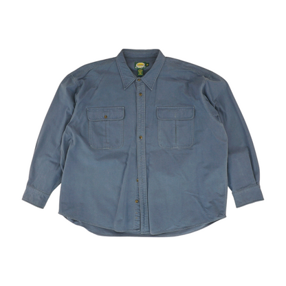 Blue Solid Outdoor Button Down