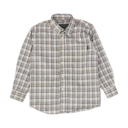Gray Plaid Long Sleeve Button Down