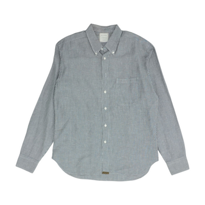 White Striped Long Sleeve Button Down