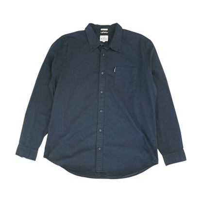 Navy Solid Long Sleeve Button Down