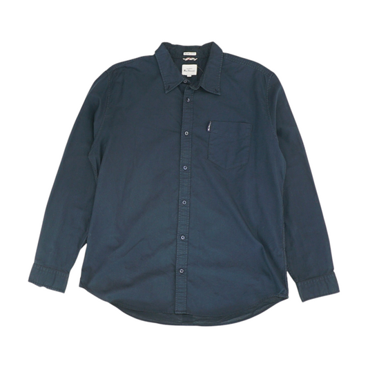 Navy Solid Long Sleeve Button Down
