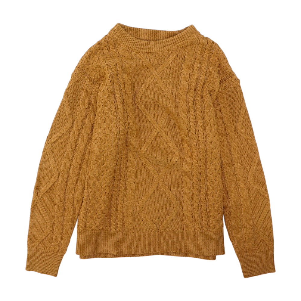 Brown Solid Pullover Sweater