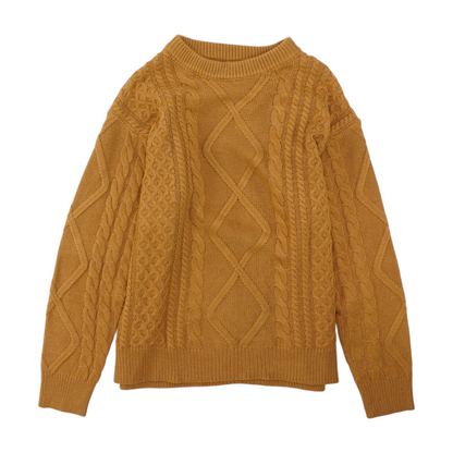 Brown Solid Pullover Sweater