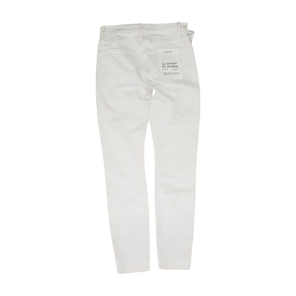 Ivory Solid Mid Rise Skinny Leg Jeans