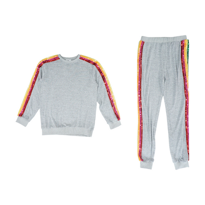 Gray Solid Pant Set