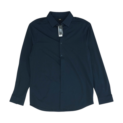 Navy Solid Long Sleeve Button Down
