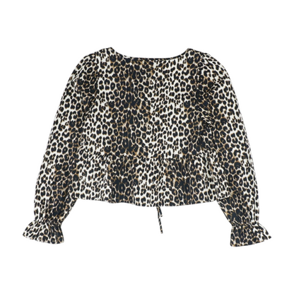 Brown Animal Print Blouse