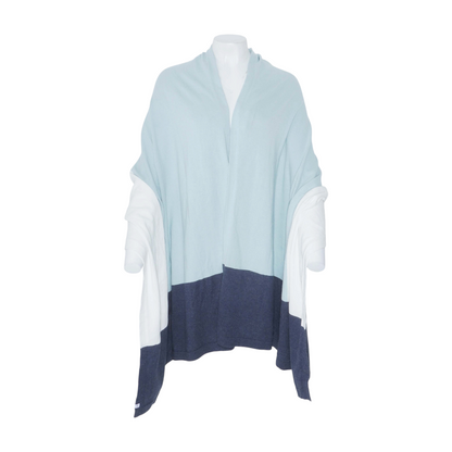 Blue Color Block Cardigan Sweater