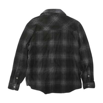 Black Plaid Long Sleeve Button Down