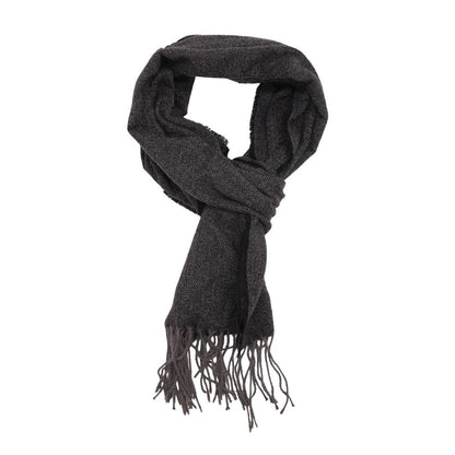 Black Geometric Polyester Scarf