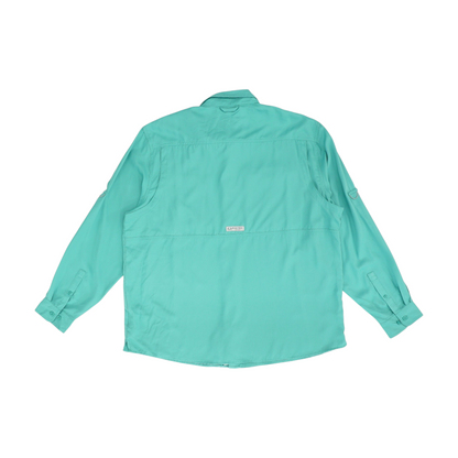 Green Solid Outdoor Button Down