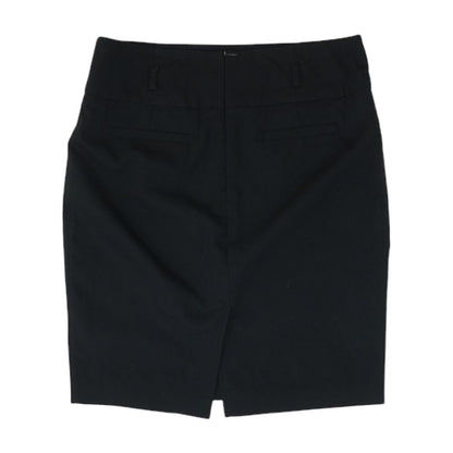 Black Solid Midi Skirt