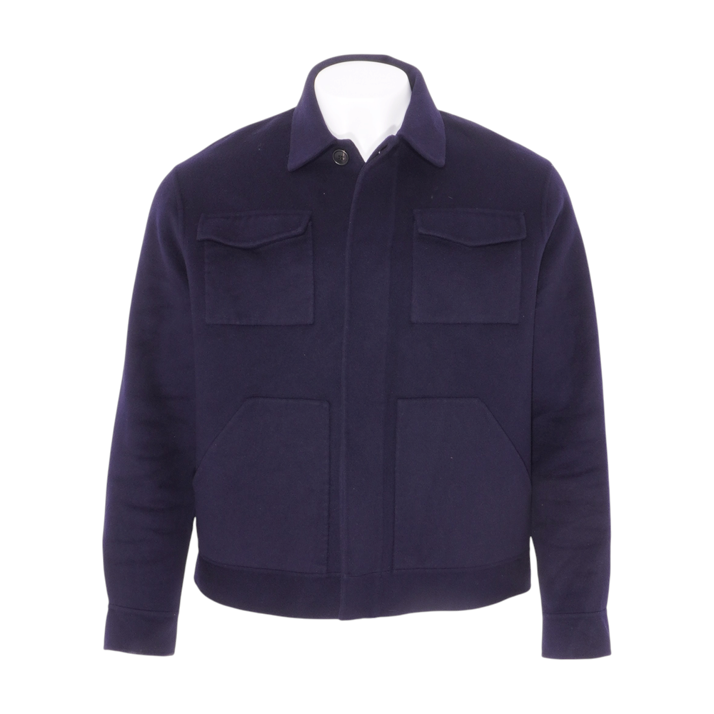 Double-sided Wool and Cashmere Jacket in Navy