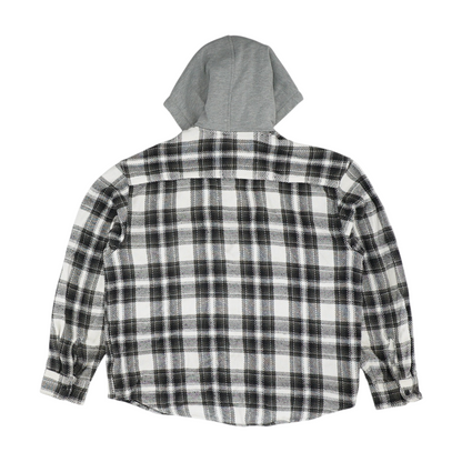 Gray Plaid Flannel Button Down
