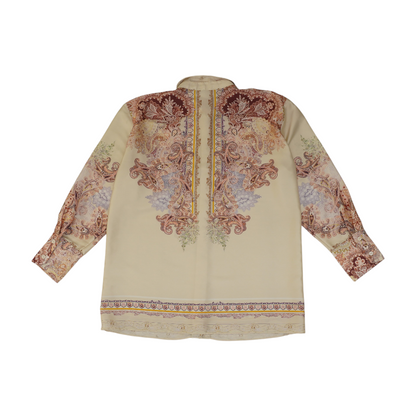 Beige Paisley Button Down