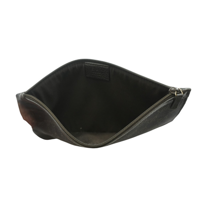 Brown Diamonte Canvas Pouch
