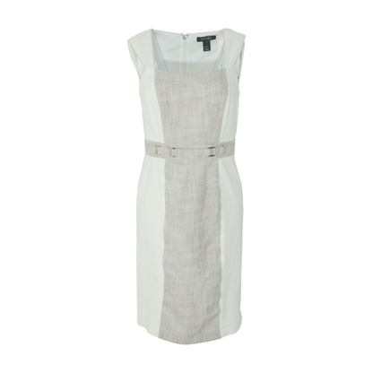 Beige Abstract Midi Dress