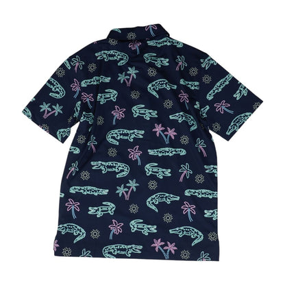 Navy Graphic Short Sleeve Polo