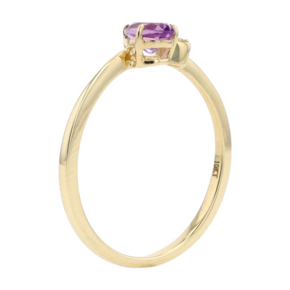 1/3 ctw 10K Yellow Gold Amethyst Fashion Ring