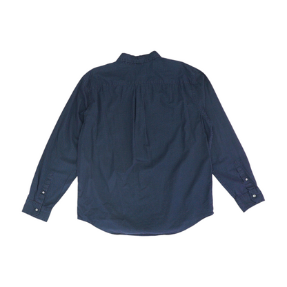 Navy Polka Dot Long Sleeve Button Down