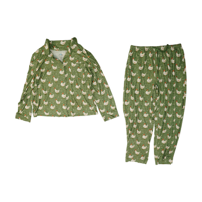 Green Graphic Pajama Set