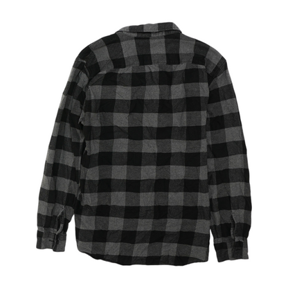 Gray Tall Plaid Flannel Button Down