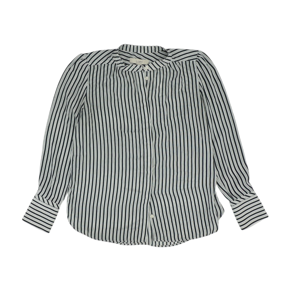 Navy Striped Button Down