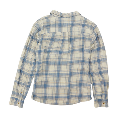 Beige Plaid Flannel Button Down