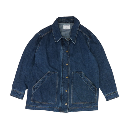 Blue Solid Denim Jacket