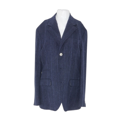 Navy Solid Wool-Silk Sport Coat