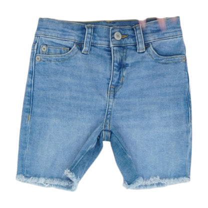 Blue Solid Denim Shorts