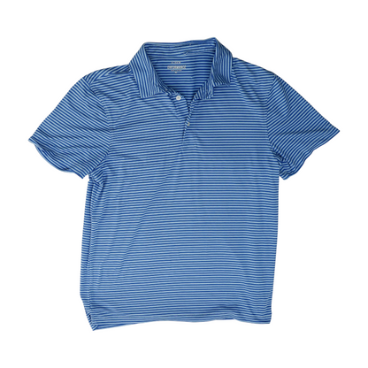 Blue Striped Short Sleeve Polo