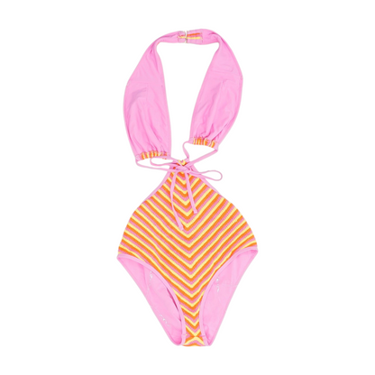Pink Striped One-Piece