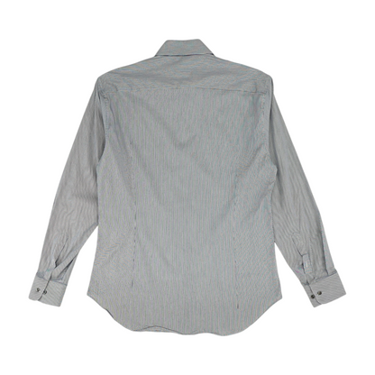 Navy Striped Long Sleeve Button Down