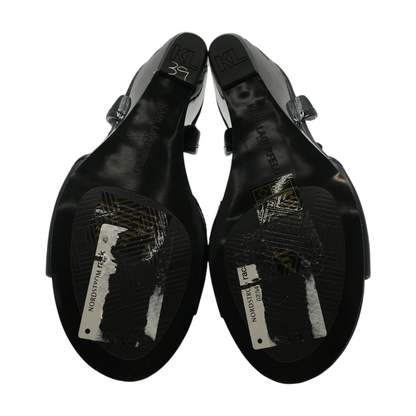 Black Wedged Sandals