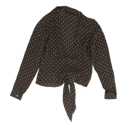 Black Polka Dot Long Sleeve Blouse