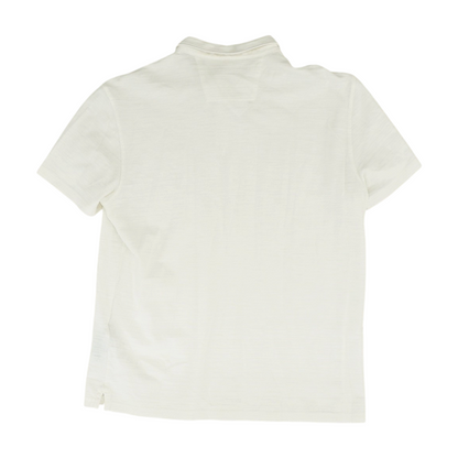 Ivory Striped Short Sleeve Polo