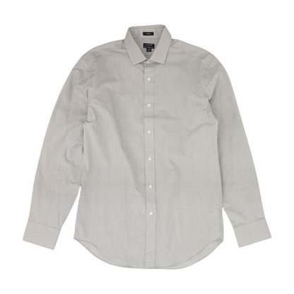 Gray Solid Long Sleeve Button Down