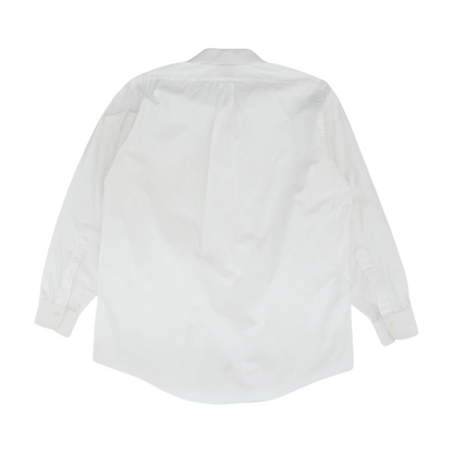 White Solid Long Sleeve Button Down