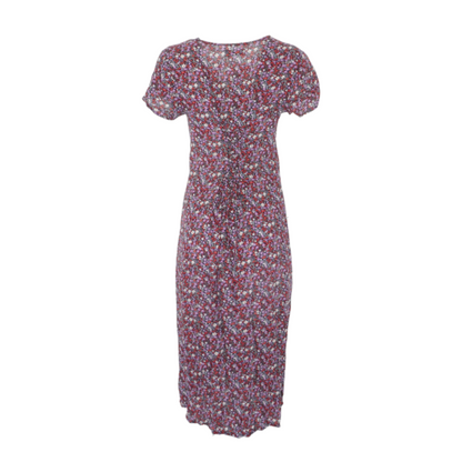 Navy Floral Midi Dress