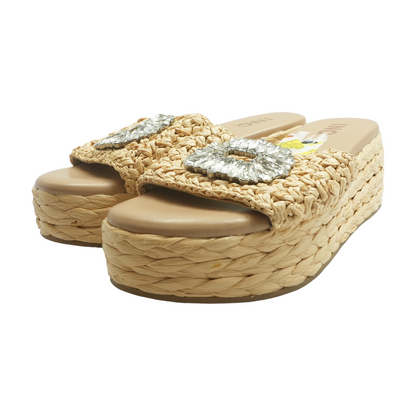 Tan Wedged Sandals