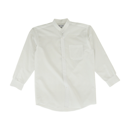 White Solid Long Sleeve Button Down