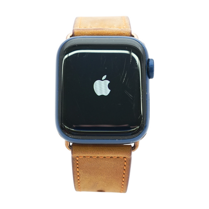 40mm Series 6 Blue Smartwatch Brown Band S/M