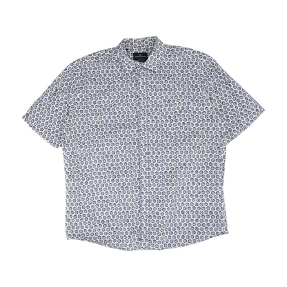Blue Print Short Sleeve Button Down