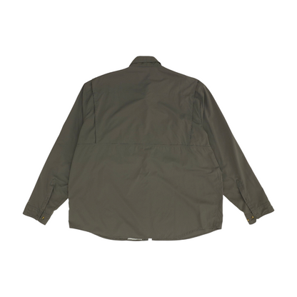 Gray Solid Long Sleeve Button Down