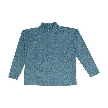 Green Solid 1/4 Zip Pullover