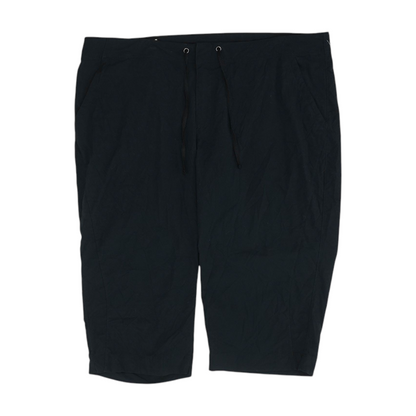 Black Solid Active Capris
