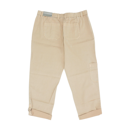 Khaki Solid Capris