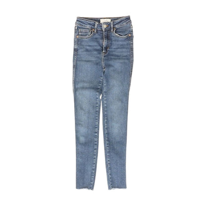 Blue Solid High Rise Skinny Leg Jeans