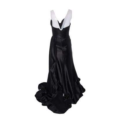 Black 55230 Ruched Bodice Strapless Corset Gown